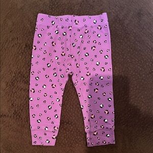 Girls' Pink Leopard Print Stretchy Leggings